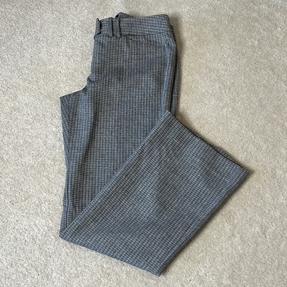 NWOT The Limited Two Tone Gray Lame Hounds Tooth Cassidy Cut Dress Pants Sz 10
